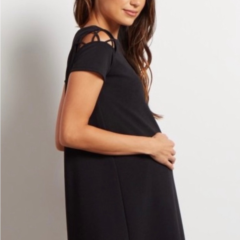 PinkBlush Cutout Shoulder Maternity Dress